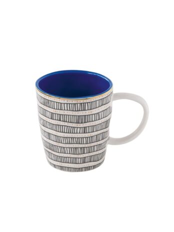 Geo Porcelain: Single Mug Blue