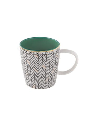 Geo Porcelain: Single Mug Green