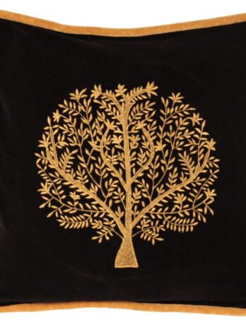 G & C Interiors: Tree Of Life Embroidered Cushion Black