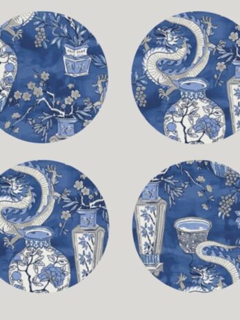 Mytablistas: Round Placemat Chinoiserie Blue
