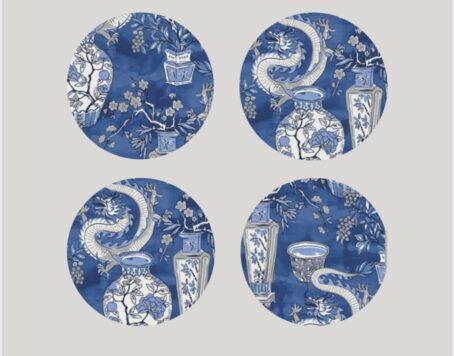 Mytablistas: Round Placemat Chinoiserie Blue