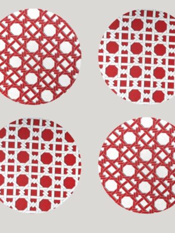 Mytablistas: Round Placemat Cannage Red