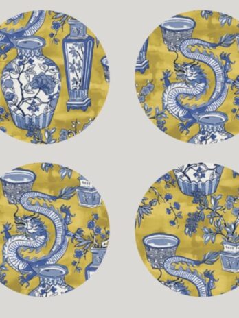 Mytablistas: Round Placemat Chinoiserie Yellow