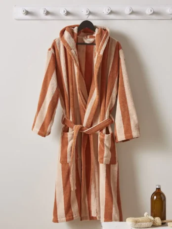 Hooded Bathrobe Linges Pink M