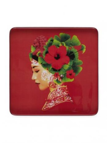 Lotus Square Metal Tray