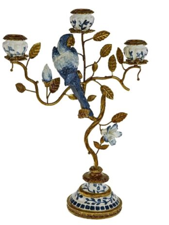 Candleholder Parrot Blue