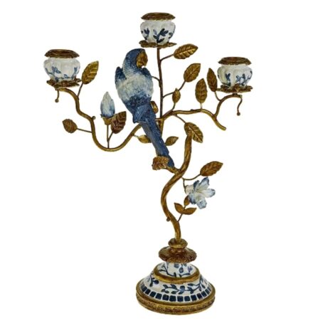 Candleholder Parrot Blue