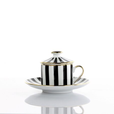 Simone Guidarelli: Teacup Saucer & Lid Set of Two Imperial Garden