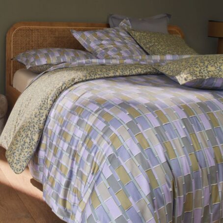 Blanc Des Vosges: Mix & Match Lilac Double Sided Sateen Bedding Set