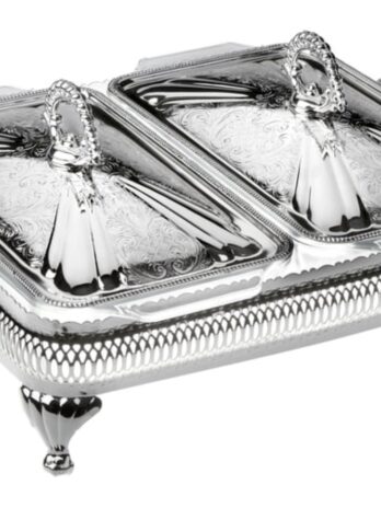 Silver Plated Double Casserole Set Queen Anne