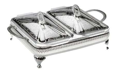 Silver Plated Double Casserole Set Queen Anne