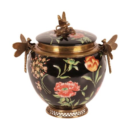 G & C Interiors: Floral Canister with Dragonflies