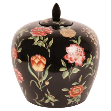 G & C Interiors: Floral Temple Jar with Lid