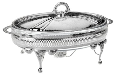 Silver Plated Oval Casserole with Warmer Queen Anne