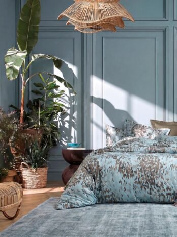 Blanc Des Vosges: Horizons Blue Sateen Bedding Set