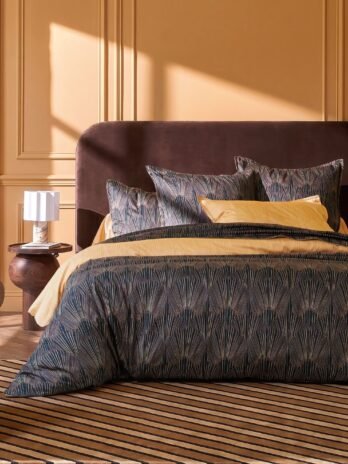 Blanc Des Vosges: Resonance Blue Sateen Bedding Set